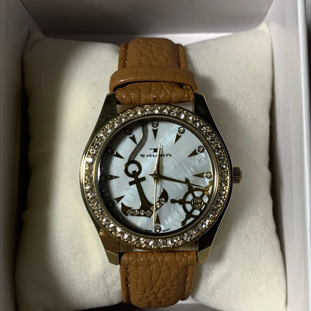 SWAROVSKI Crystal Tan Nautical Watch